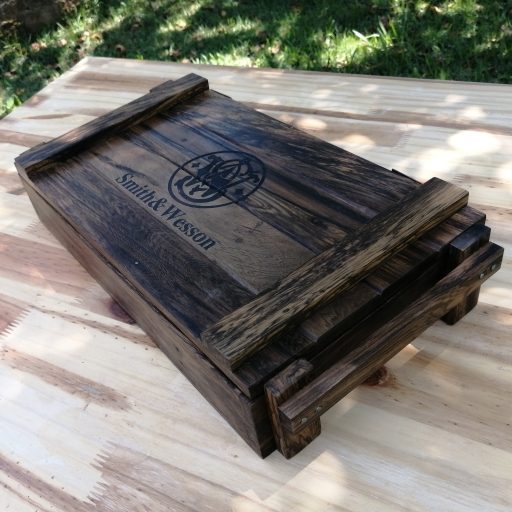 Navy, embalagem, caixa, madeira, personalizado, smith & wesson Armas de fogo